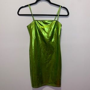 Green metallic dress
